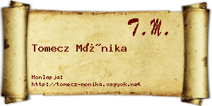 Tomecz Mónika névjegykártya